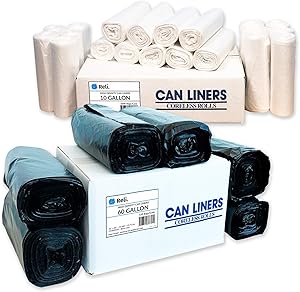 Trash Bags 55-60 Gal (150 Bags) & 6-10 Gal Trash Bags (1000 Bags)