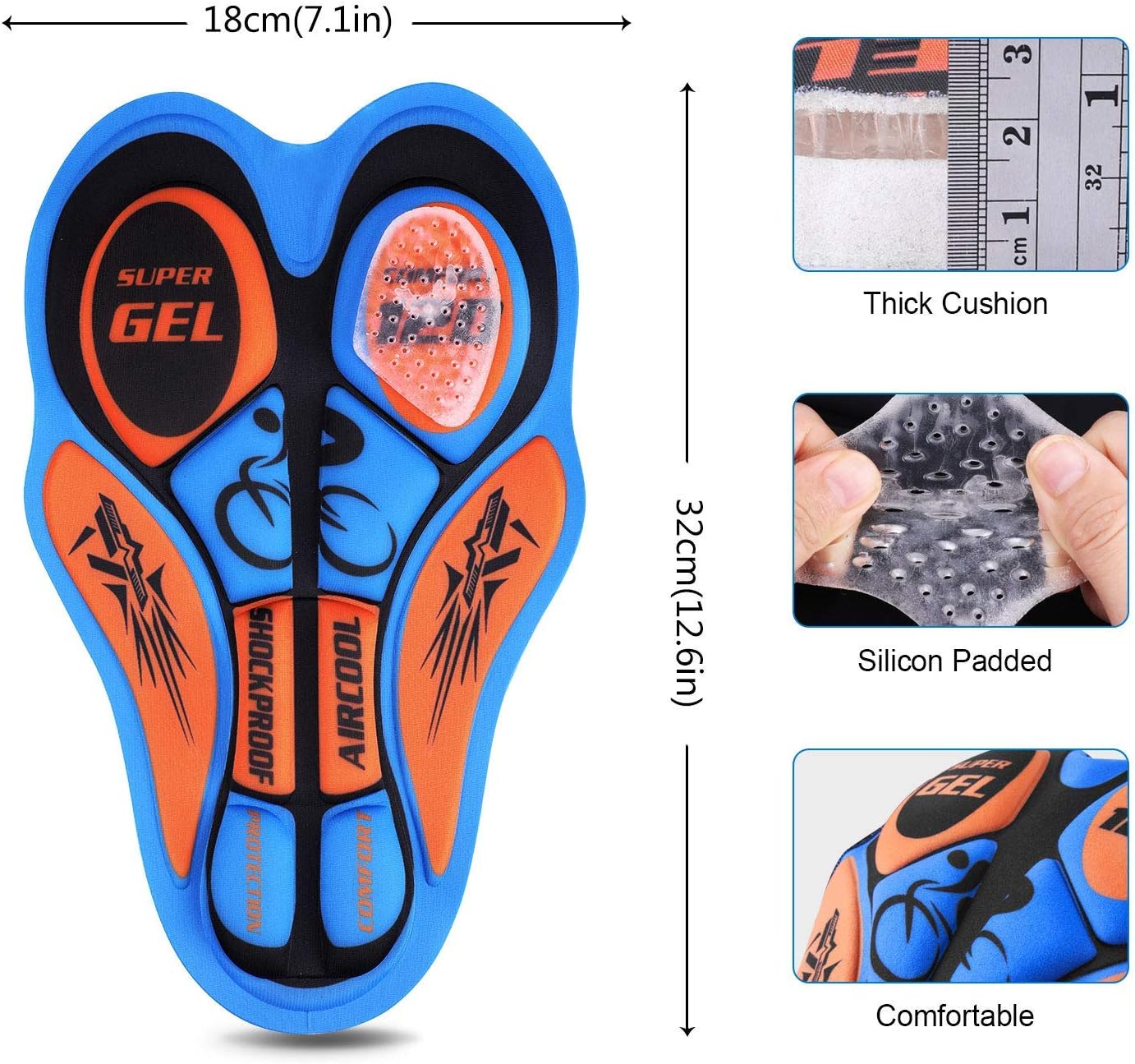 4D Padded Cycling Shorts Men Women, Breathable Bicycle Bike Shorts Underwear: Clothing