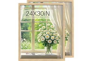 KissNow 24x30 Poster Frame set of 2, Natural Oak Wood Picture Frame, Wall Hanging