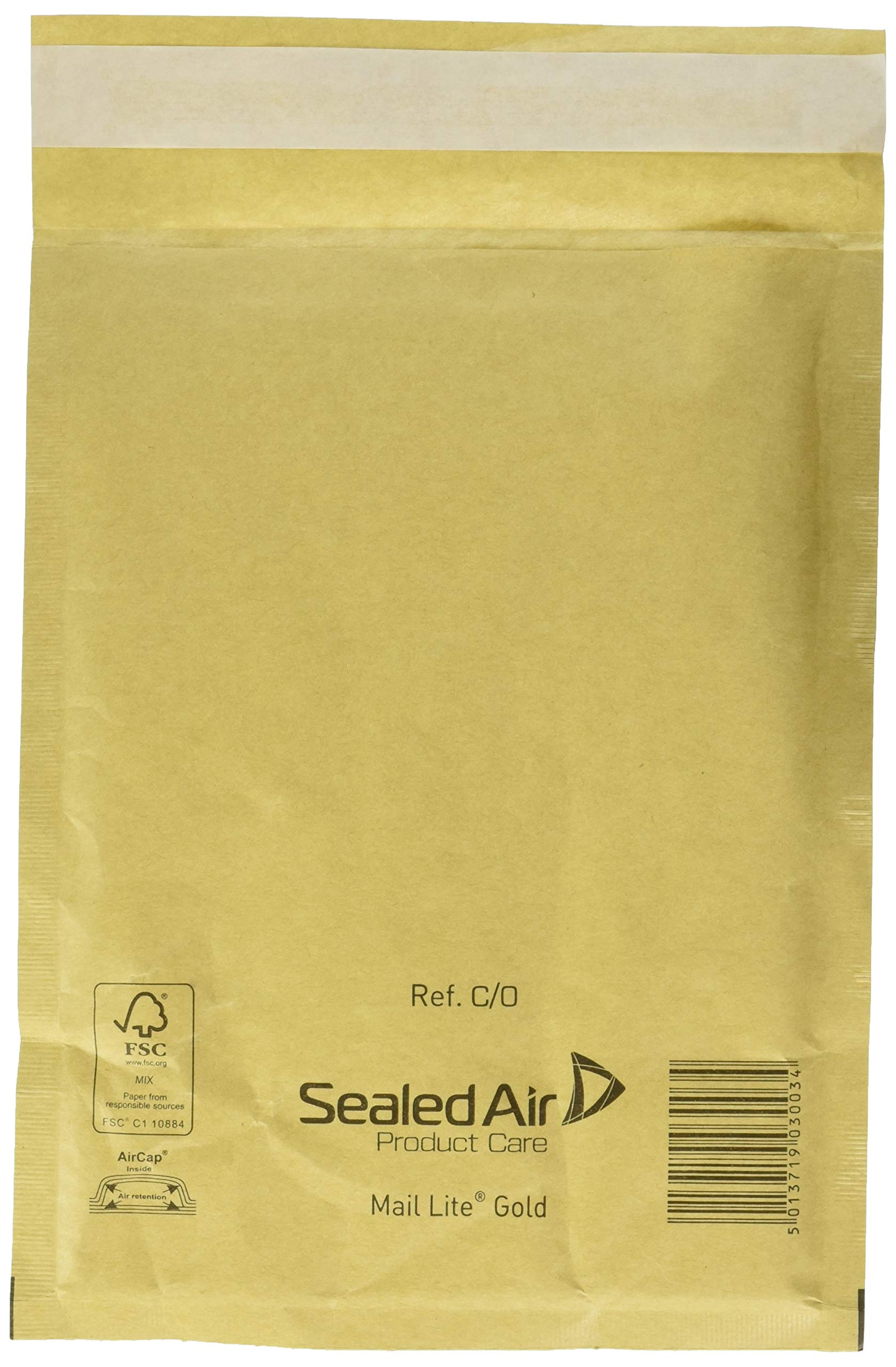 Sealed Air Mail Lite Gold Padded Envelopes, 15 x 21 cm, Pack of 100 envelopes