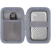 Aenllosi Hard Case for Western Digital My Passport Hard Drive, Gray | EVA hard shell, Water-resistant design, Mesh pocket for accessories, Protective case only