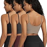 ODODOS Seamless Sports Bra for Women Ribbed Camisoles Non Padding Yoga Bra Crop Tank Tops