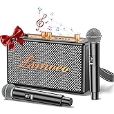Karaoke Machine for Adults,2 Wireless Microphones for Karaoke Speaker, Portable Microphone and Speaker Support Four-Channel Microphone Expansion for Home Party,Picnic,Car,Indoor/Vintage Gifts