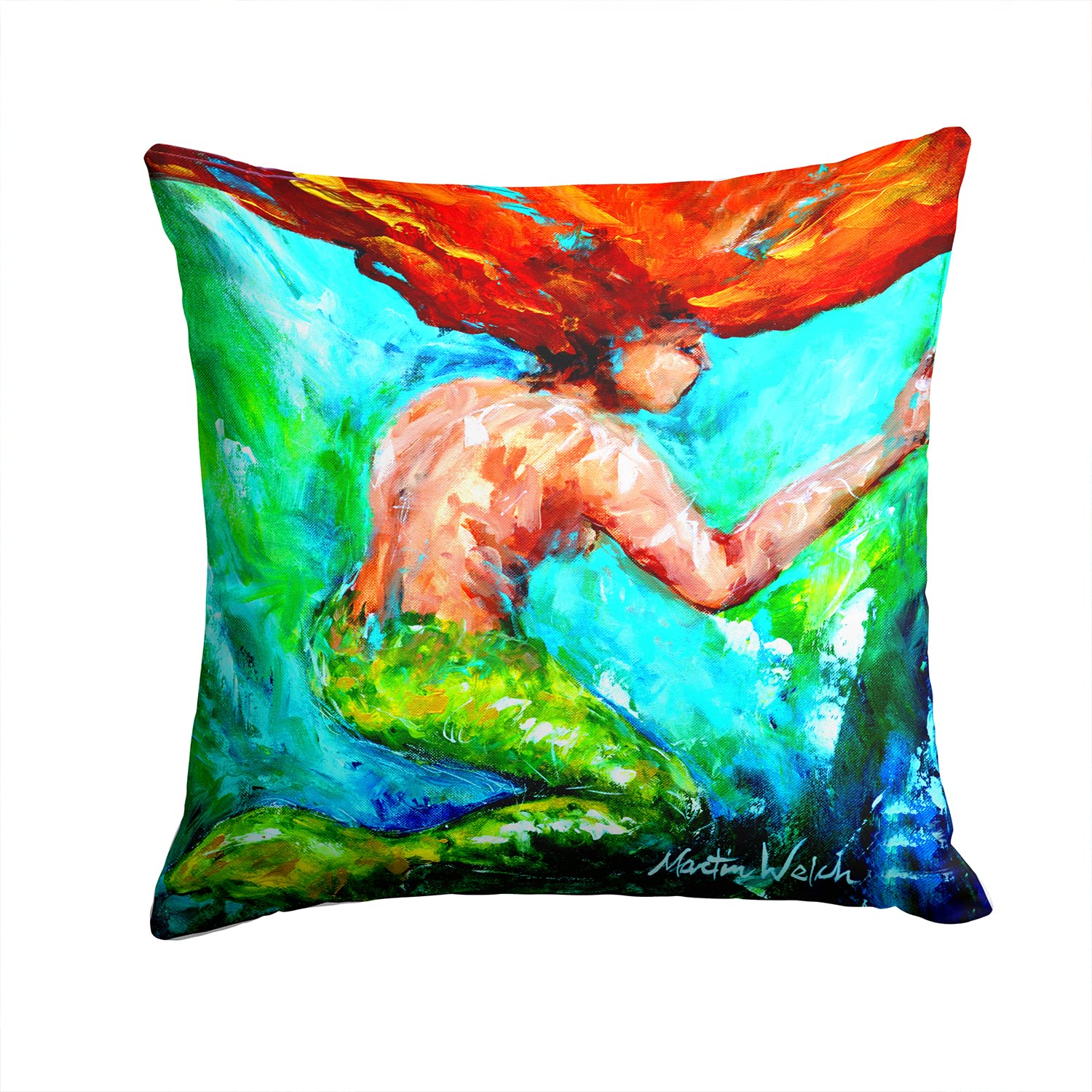 Caroline's Treasures Mermaids Heaven Canvas Fabric Decorative Pillow MW1200PW1414