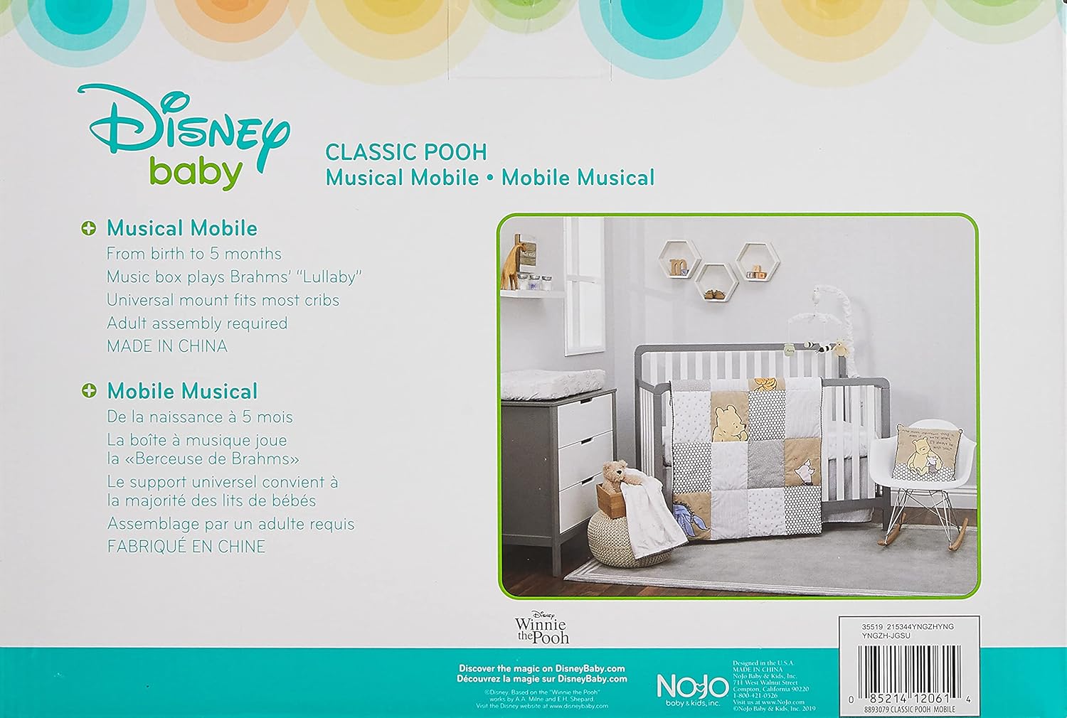 Disney Winnie The Pooh Classic Pooh Ivory Sage Butter Musical Mobile With Hunny Pot And Bees Ivory Sage Butter Brown Amazon Ca Baby