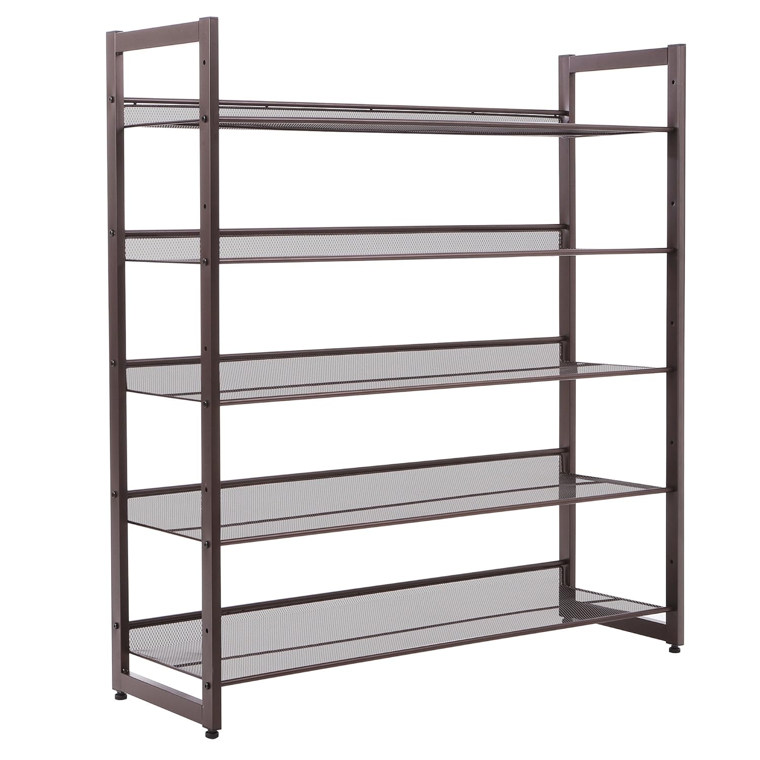 SONGMICS 5Tier Metal Shoe Rack Adjustable to Flat or Slant
