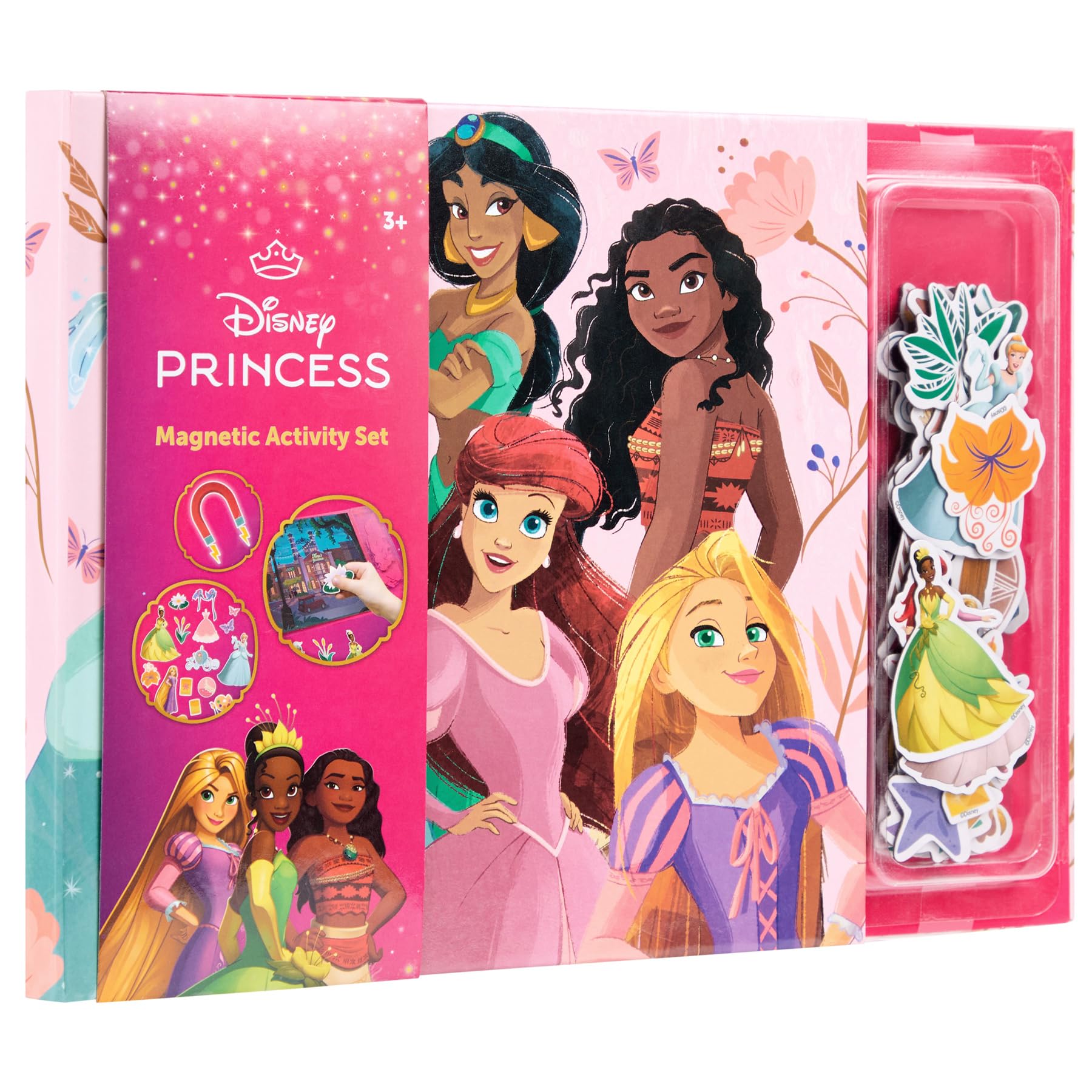 Disney Princess Magnetic Book for Kids - 40 Figures & Accessories - Interactive & Creative Playbook - Cinderella, Ariel, Belle & Co (DP24358)