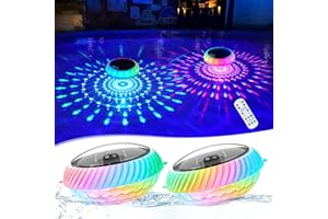 Goallim Floating Pool Lights Solar, 7.6 Inch RGB Upper& Lower Color Changing Solar Pool Lights That Float with Dynamic Lighting Effects, IP68 Waterproof Swimming Pools Light for Party Decor(2)
