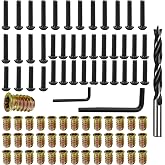 1/4"-20 Threaded Inserts for Wood, Kit Has 40 Pcs Inserts &amp; Assorted Bolts | 40 Pcs 15mm Inserts, 24 Pcs 3/4" Bolts, 16 Pcs 1-1/4" Bolts, 1 Pc brad point drill bit, 2 Hex Wrenches, Furniture Assembly