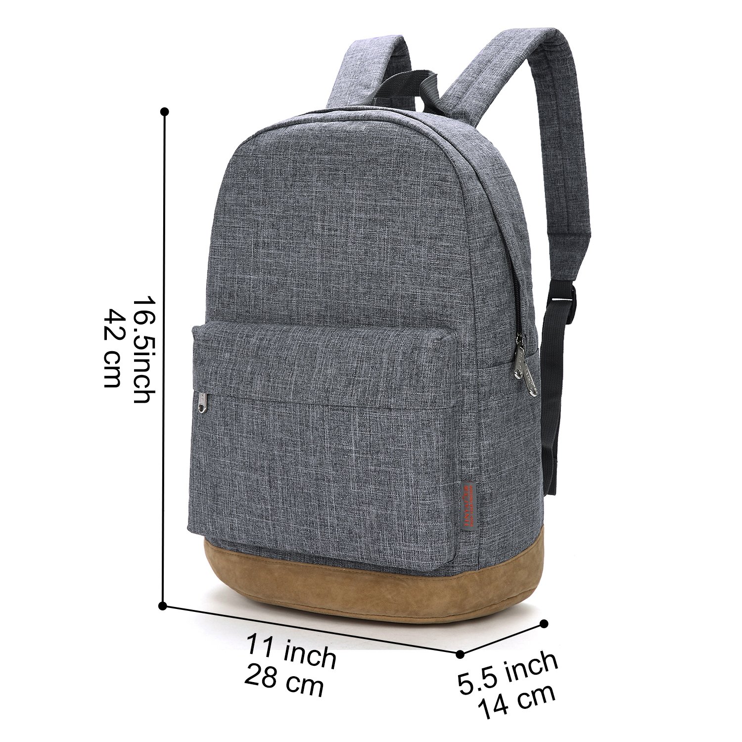 Tinyat College Bookbag Laptop Backpack Stylish School Bag Hiking Daypack Rucksack T101, Grey