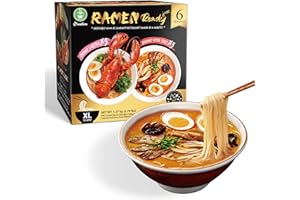 O'scallion Pack of 6 Ramen Noodles - Authentic Japanese Taste - Fresh Pre-Cooked Noodles, Rich Soup Base & Veggie Pack - Enjoy Restaurant-Style Ramen at Home in Seconds (6 Servings, Variety)