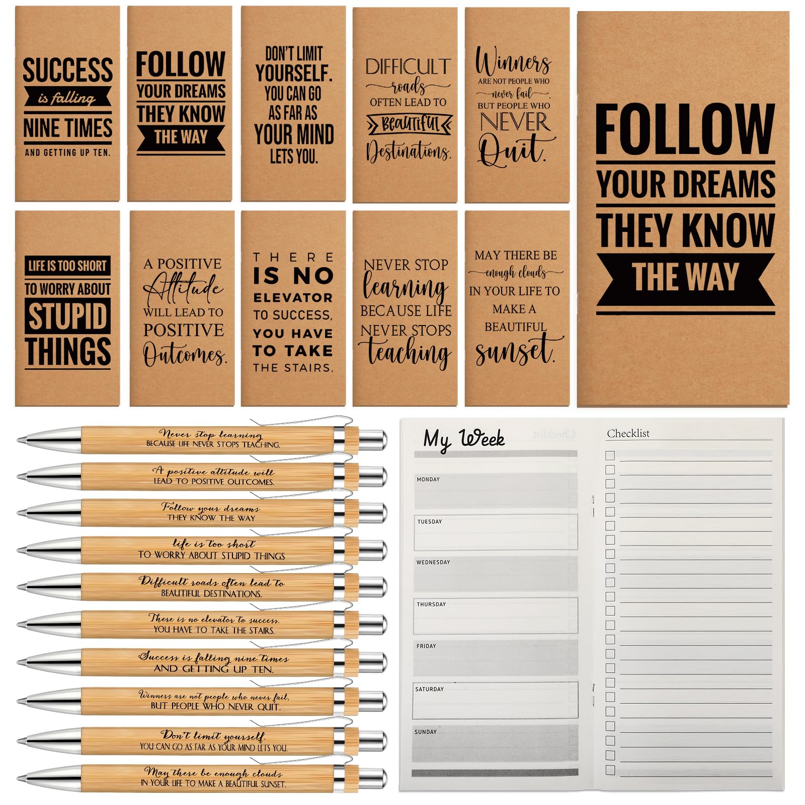 Photo 1 of Spakon 40 Sets Bulk Pocket Planners with Pens 2026-2027 Small Daily Weekly Calendar Mini Inspirational Journal to Do List Goals Notepad Employee Appreciation Gift for Coworker Teacher Student