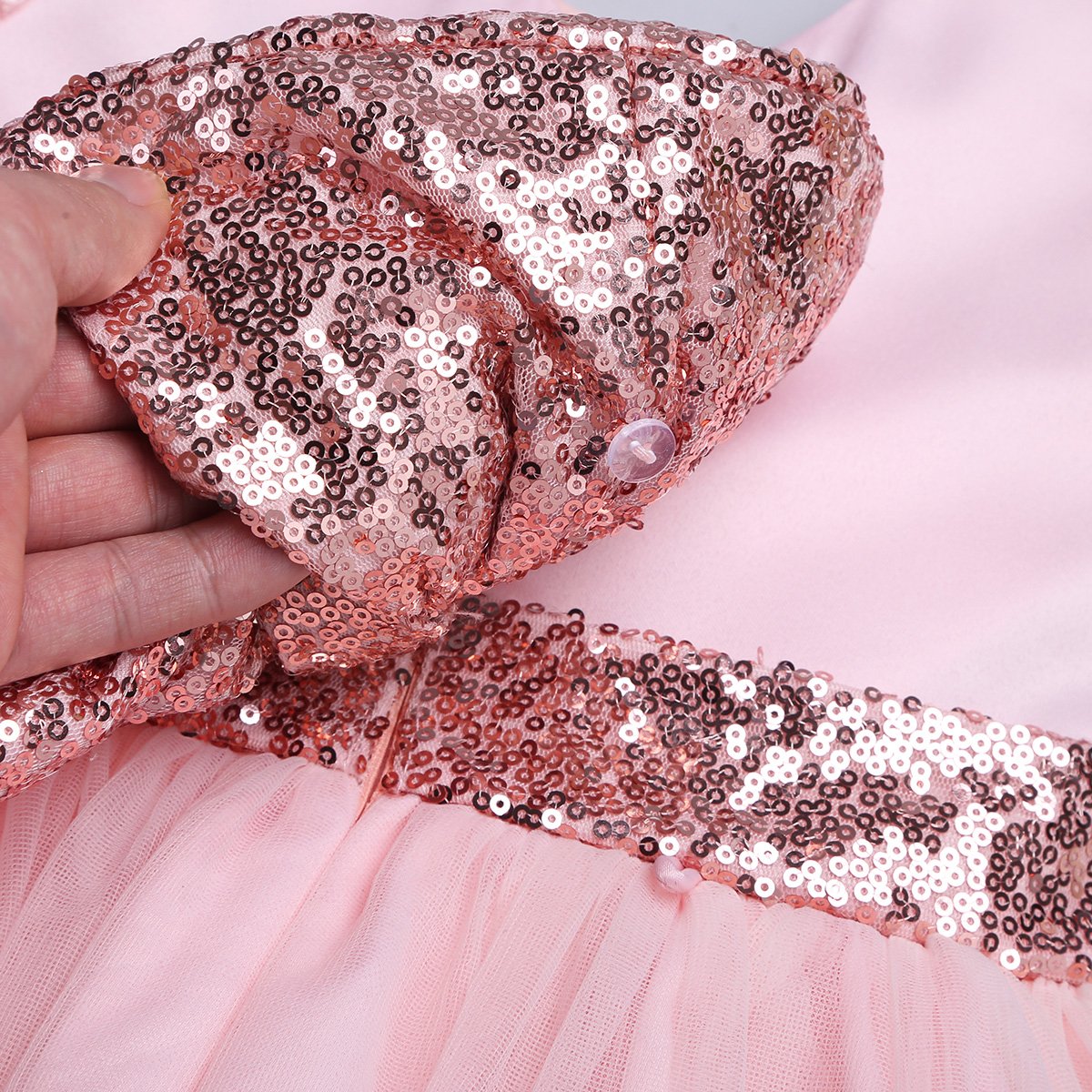 Iixpin Bebe Fille Robe De Bapteme Robe Mariage Ceremonie Princesse Dentelle Robe A Manches Courtes Robe De Naissance Paillettes Enfant 3 24 Mois Robes Vetements Bhattbros Com