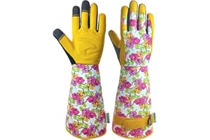 MSUPSAV Gardening Gloves for Women and Men, Thorn Proof&Puncture Resistance Garden Gloves,Gauntlet Gloves,Gifts