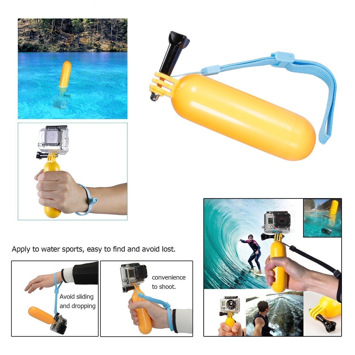 VVHOOY Action Camera Middle Carry Case/Head Chest Strap Mount/Selfie