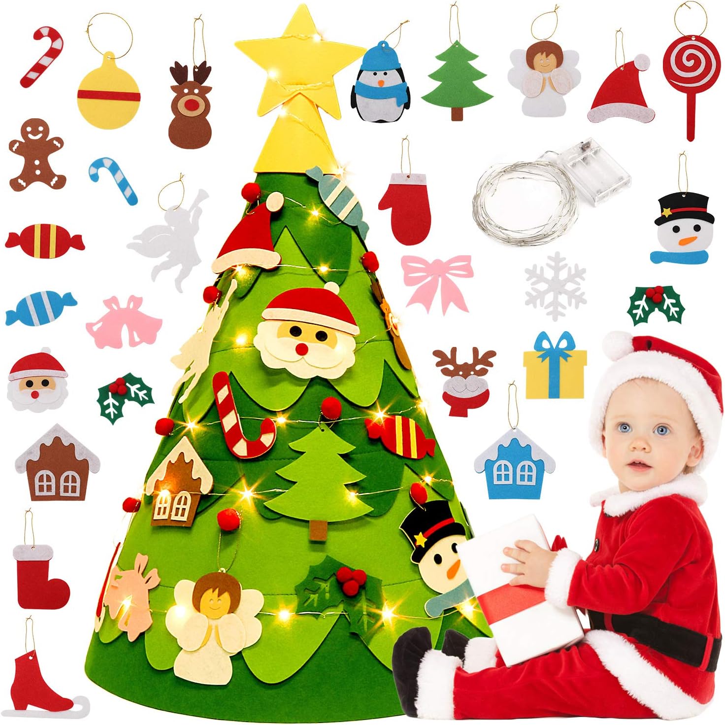 Amazon Co Jp Outgeek フェルトクリスマスツリー Diy 3dフェルトクリスマスツリーセット 28個の取り外し可能なクリスマスオーナメントとledストリングライト付き クリスマスギフト 子供 幼児 クリスマス ホームデコレーション Diyクリスマスツリー ホーム キッチン Amazon Co Jp Outgeek フェルトクリスマスツリー Diy 3dフェルトクリスマスツリーセット 28個の取り外し可能なクリスマスオーナメントとledストリングライト付き クリスマスギフト 子供 幼児 クリスマス ホームデコレーション Diyクリスマスツリー ホーム キッチン