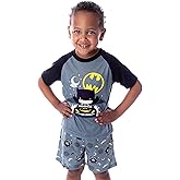 DC Comics Toddler Boys' Batman Pajamas Batmobile Night Riding Shirt and Shorts 2 Piece Superhero Pajama Set