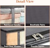 Lifewit 40L Under Bed Storage Bags 3 Pack with Front Window Gray view 3