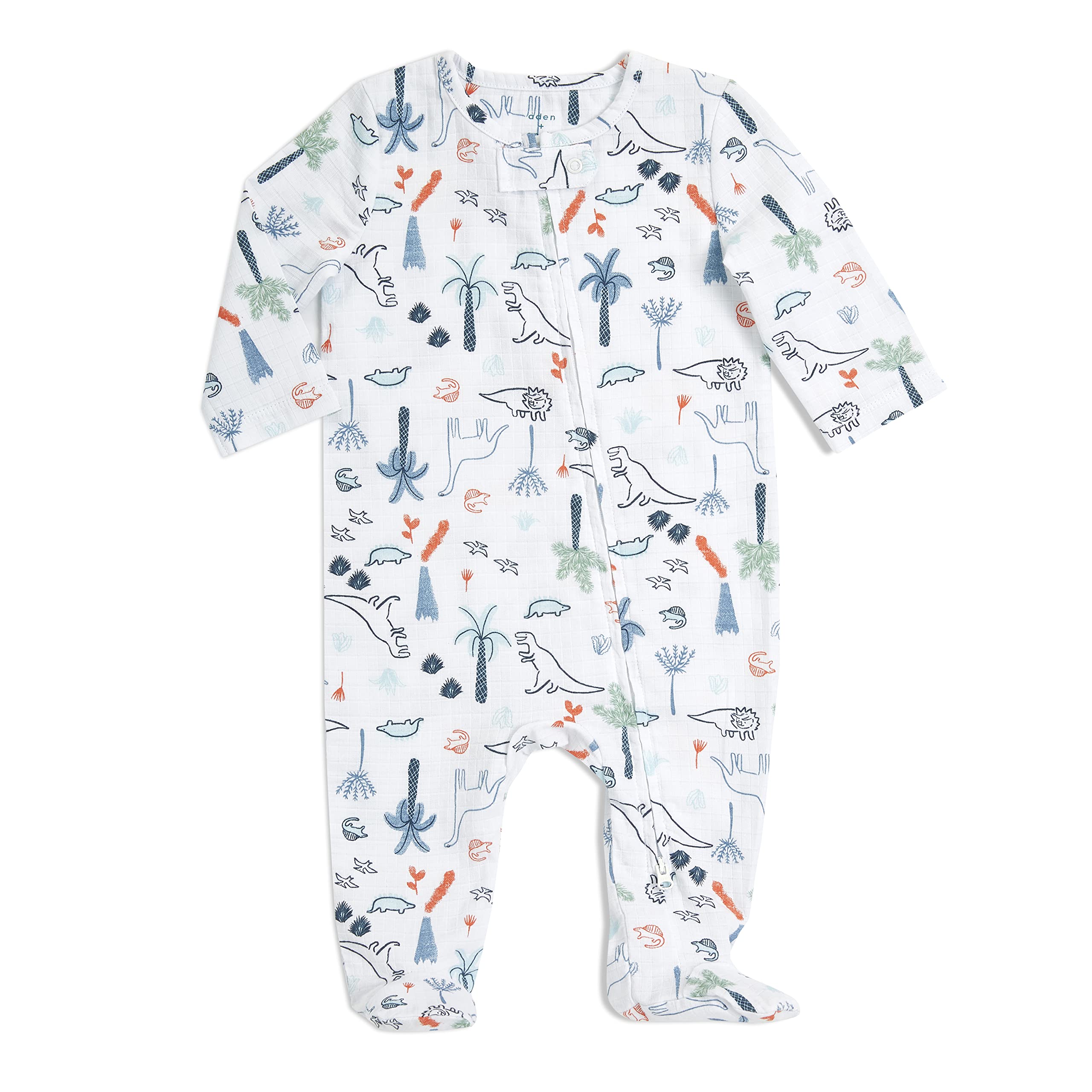 aden + anais Baby Comfort Knit Footie One Piece, Newborn & Infant Long Sleeve Onesie, Super Soft Cotton Rich Bodysuit with Zip for Babies, 6-9 months, Keep Rising