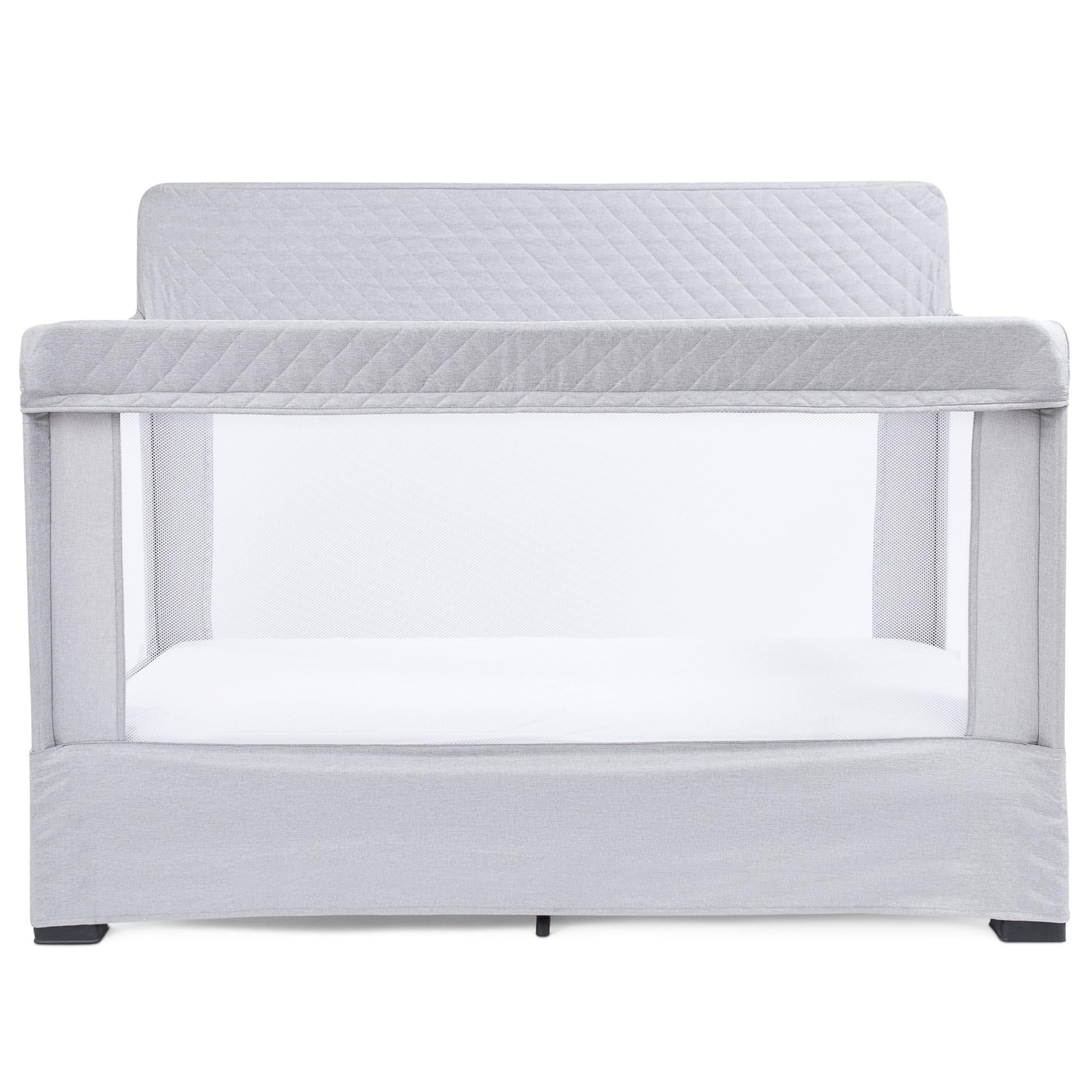 Photo 1 of Baby Delight Lunaire Full Size Crib | Breathable Mesh Baby Crib | Tool-Free Assembly Baby Bed | Pebble Grey