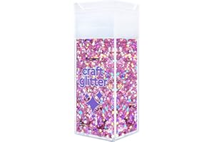 Hemway Craft Glitter Shaker 110g / 3.9oz Glitter for Arts, Crafts, Resin, Tumblers, Nails, Painting, Decoration, Festival, Cosmetic, Body - Super Chunky (1/8" 0.125" 3mm) - Pink Holographic