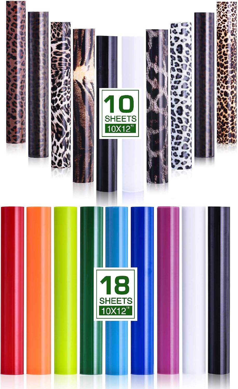 amazoncom leopard print htv and solid rainbow color heat