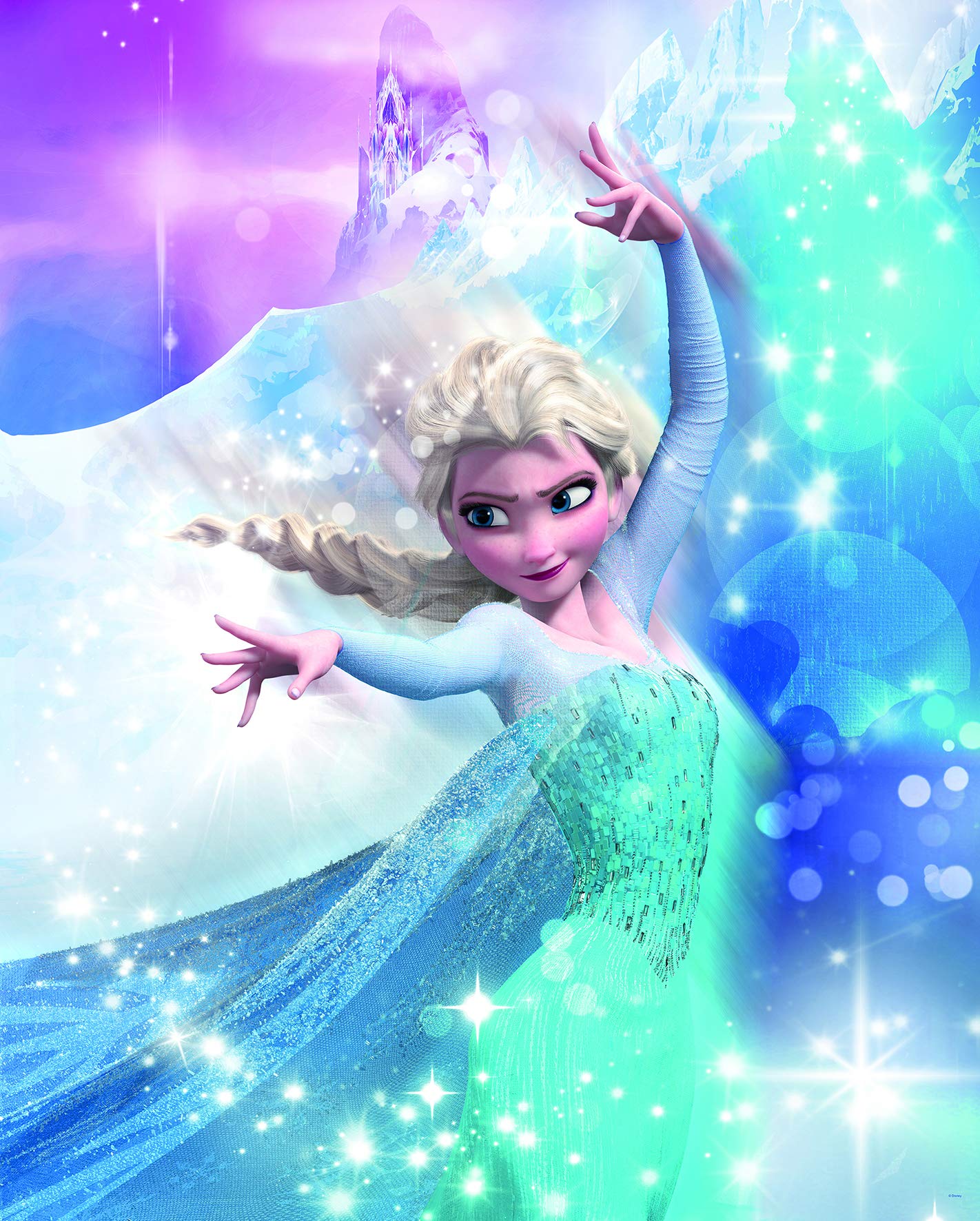 Komar Disney Frozen 2 ELSA Action Wall Picture for Nursery, Baby Room, Decoration Art Print Without Frame Available in 3 Sizes, Colourful, WB075-40x50