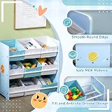 ZONEKIZ Kids Bedroom Furniture Set - Bed, Toy Box, Storage Unit - Blue view 3