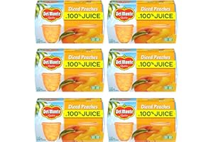 DEL MONTE Diced Peaches FRUIT CUP Snacks in 100% Fruit Juice, 24 Pack, 4 oz Cup