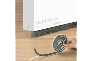 IDEMEET Hidden Door Draft Stopper for Bottom of Door, Premium Door Sweep for Exterior & Interior Doors, Noise Blocker Cold Air Insulation, 39‘’ Adjustable Weather Stripping Door Seal for Small Gap 0.1''-0.2''