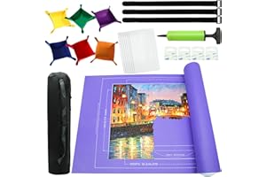 FELIZROCA Puzzle Mat Roll Up| Jigsaw Puzzle Mat Roll Up| Roll-Up Save Pad Trays for Sorting Table Board Glue Sheets and Frame Keeper Storage Accessories for Kids and Adults (Purple, 1500pcs)