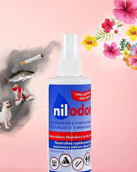 NILODOR – AIR FRESHENER AND ODOR NEUTRALIZER – ELIMINATES ODORS FROM PETS, SMOKE, GARBAGE, KITCHEN AND SPORTWEAR (TROPICAL, SPRAY)