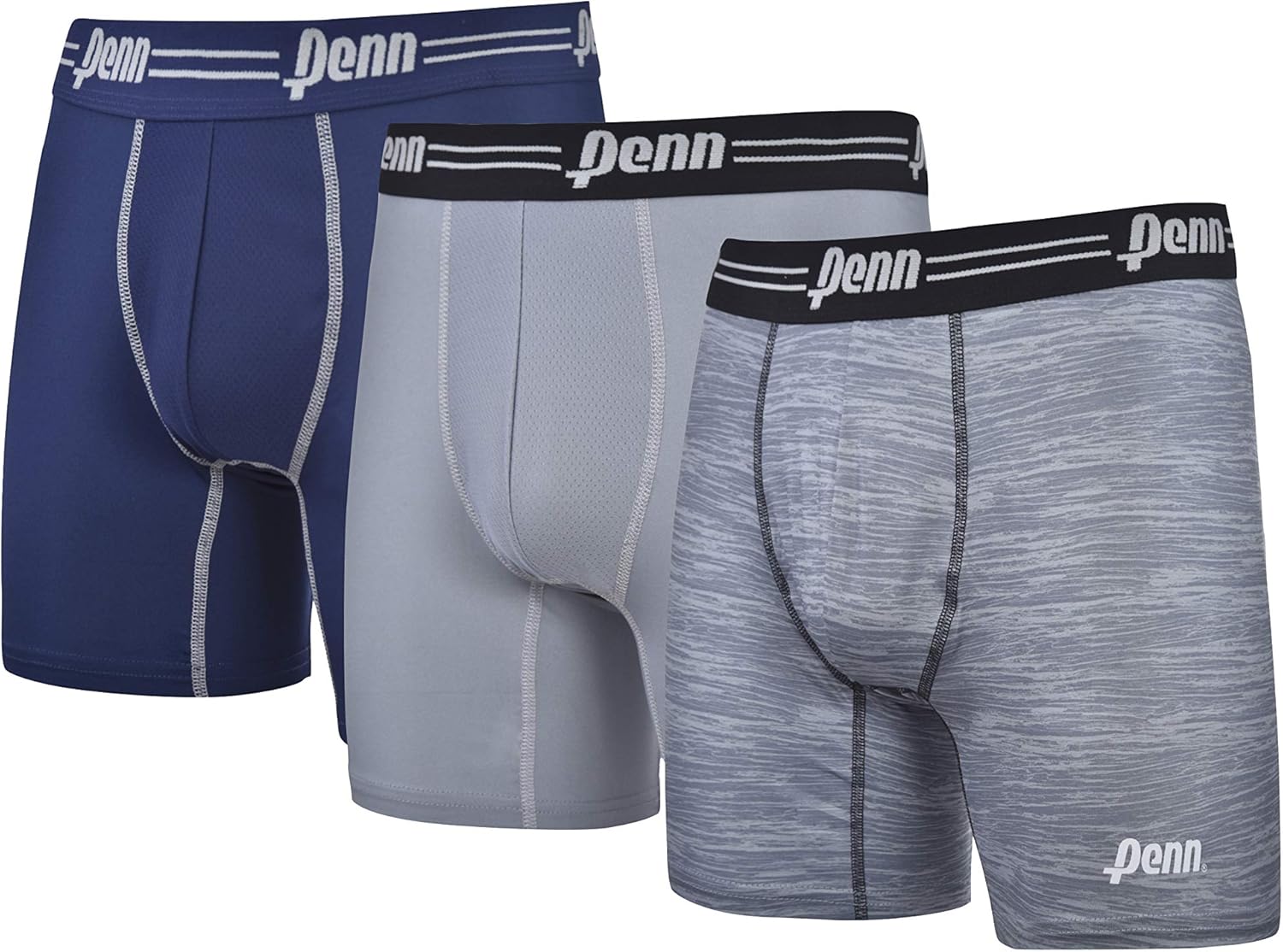 Penn Mens Performance Boxer Briefs 3 Pack Athletic Fit Tag Free