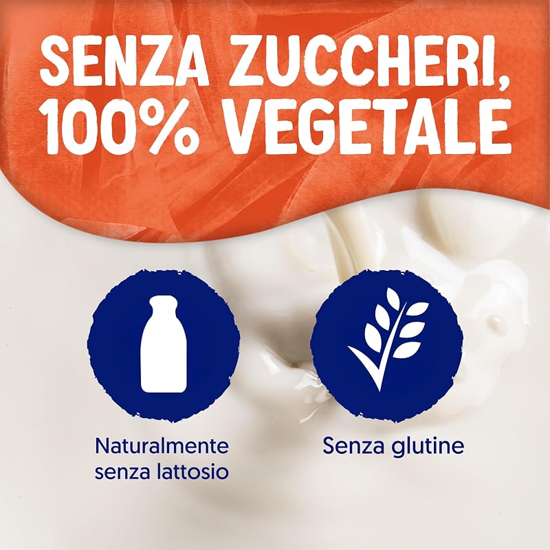 SENZA ZUCCHERI, Bevanda alla SOIA, Naturalmente Senza Lattosio, con Vitamine B2, B12 e D2 - 8 confezioni x 1 Litro