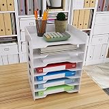 PUNCIA 7 Tiers Paper Tray A4 Desk Organizer White Filing Holder Office view 3