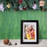 EGOFINE 7x5 Picture Frame Solid Wood Black 4 Pack with Mat 4x6 17.8x12.7cm view 6