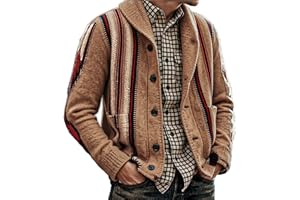 TAAMLOU Men's Long Sleeve Casual Comfort Fit Cardigan Sweater Shawl Collar Soft Fabric