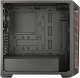Cooler Master MasterBox MB511 ATX PC Case Red Accent Mesh Front Transparent Side view 5