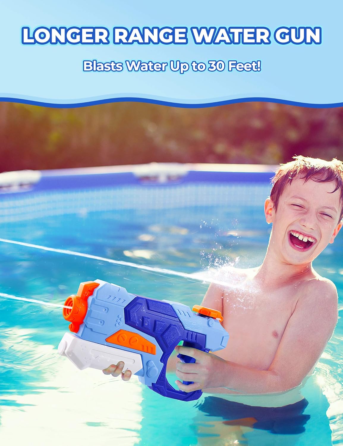 Water Guns for Kids, 2 Pack 30ft Range Super Squirt Guns 600CC Water Soaker Blaster Toys Gifts for Boys Girls Children Summer Swimming Pool Beach Sand Outdoor Garden Party Water Fighting Play Toys: Toys & Games