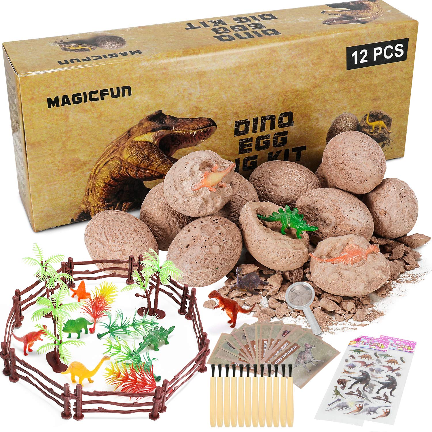 Buy Magicfun Dinosaur Egg Dig Kit, Discover 12 Different Dinosaurs and
