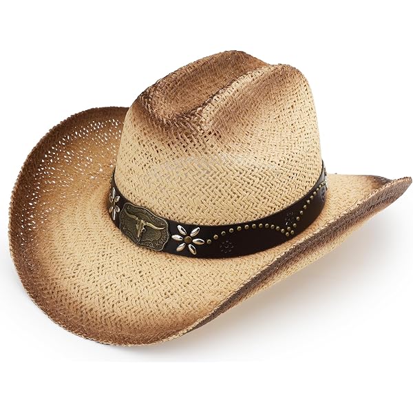 Amazon.com: Old Stone Straw Cowboy Cowgirl Hat for Men/Women  display picture 2