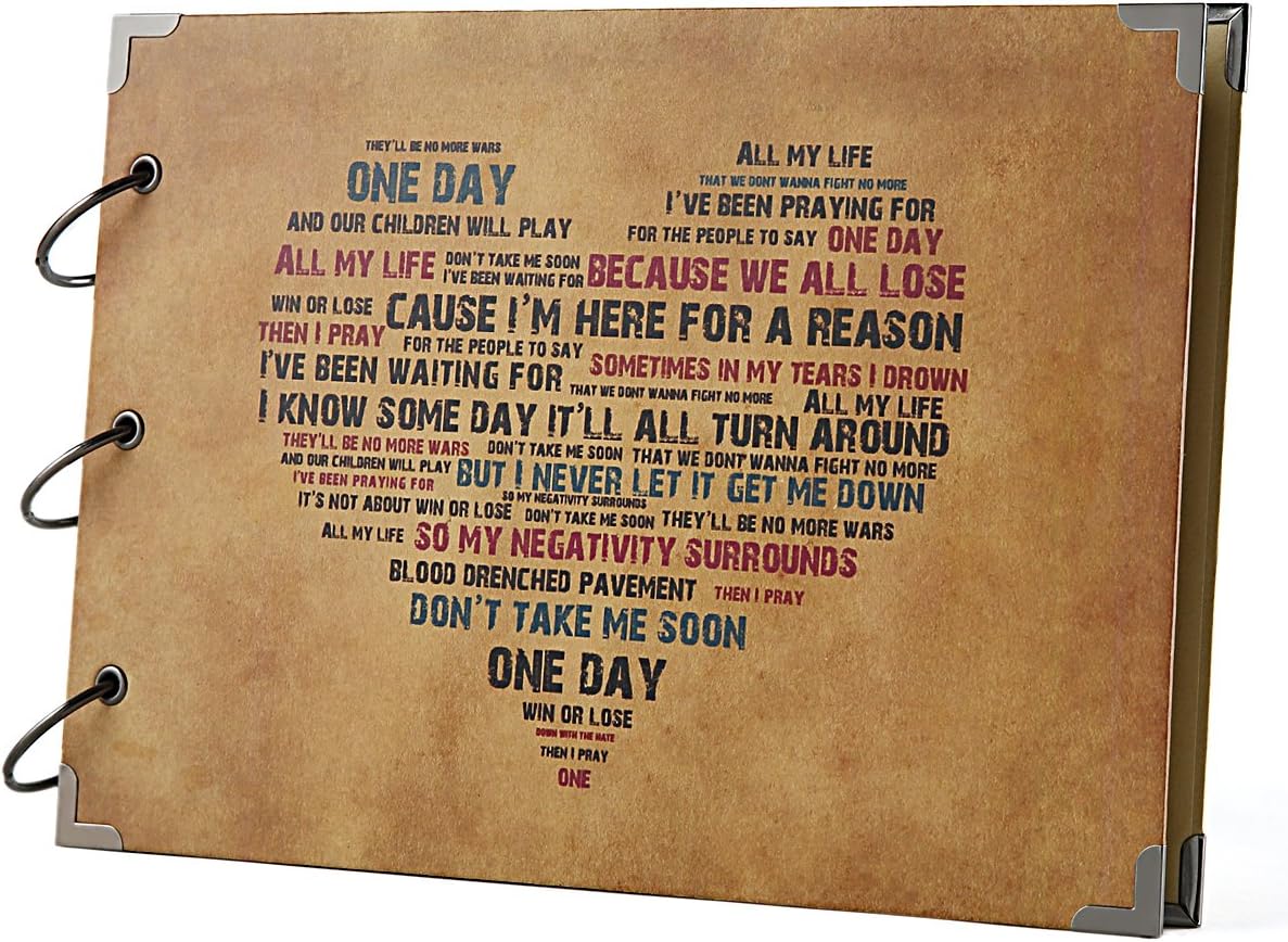 FaCraft Scrapbook 10.5x7.5inch Forever Love Vintage Scrapbooking DIY Photo Albums (Heart,Brown)