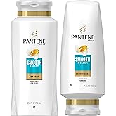 Pantene Argan Oil Shampoo 25.4 OZ and Conditioner 24 OZ for Dry Hair, Smooth and Sleek, Bundle Pack (Packaging May Vary)