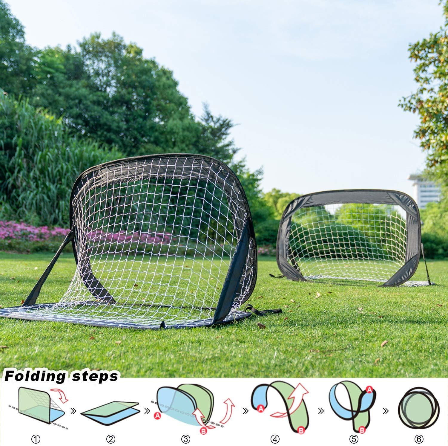4Ft Samll Child Soccer Goal for KidsToddler Portable Football Goals Pop Up Soccer Goal Nets Set for Backyard Outdoors Training Sports, Set of 2 : Sports & Outdoors