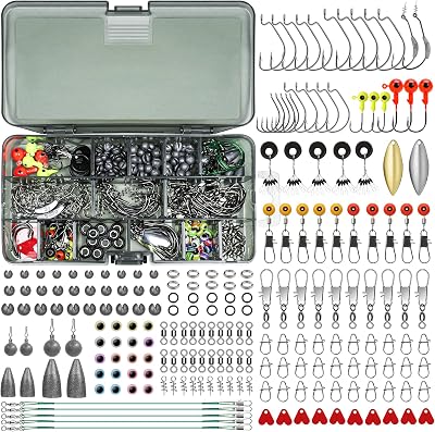 Truscend 203 Pcs Fishing Gear Kit Tackle Box Set Beginners Pro Anglers