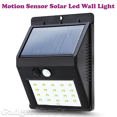 Gadget HeroStm Motion Sensor Solar Powered Led Garden Light. Waterproof Weatherproof Outdoor Lamp. Equipped With 20 Led Light.