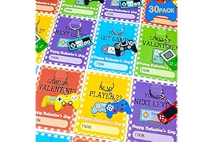 Leetous Valentines Day Gifts Cards for Kids Classroom, 30 Pack Video Games Keychains with Class Exchange Cards for Kids, Valentine Goodies Bag Stuffers School Party Favors Prizes Treats for Boys Girls
