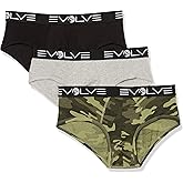 EVOLVE Men's Cotton Stretch 3 Pack No Show Briefs
