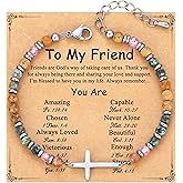 mexine Women's Exquisite Cross bracelet, Inspirational Gift, Natural Stone Bracelet, Women's Birthday Gift, Friend Friendship Bracelet, Sisters Mother Grandmother Daughter's Unique Birthday Gift.