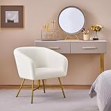 Yaheetech Boucle Tub Chair Modern Upholstered Armchair White view 5